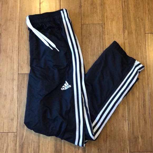ADIDAS White Striped Black Athletic Pants - Picture 3 of 5